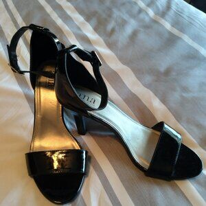 A.N.A Black Patent Leather Sandal Heels